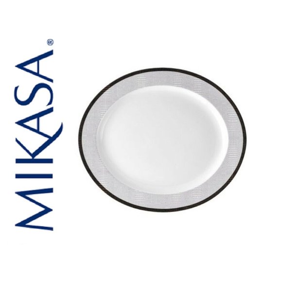 brand new Mikasa Wild Croc Pattern 15" x 13" Porcelain Oval Serving Platter - Picture 1 of 12